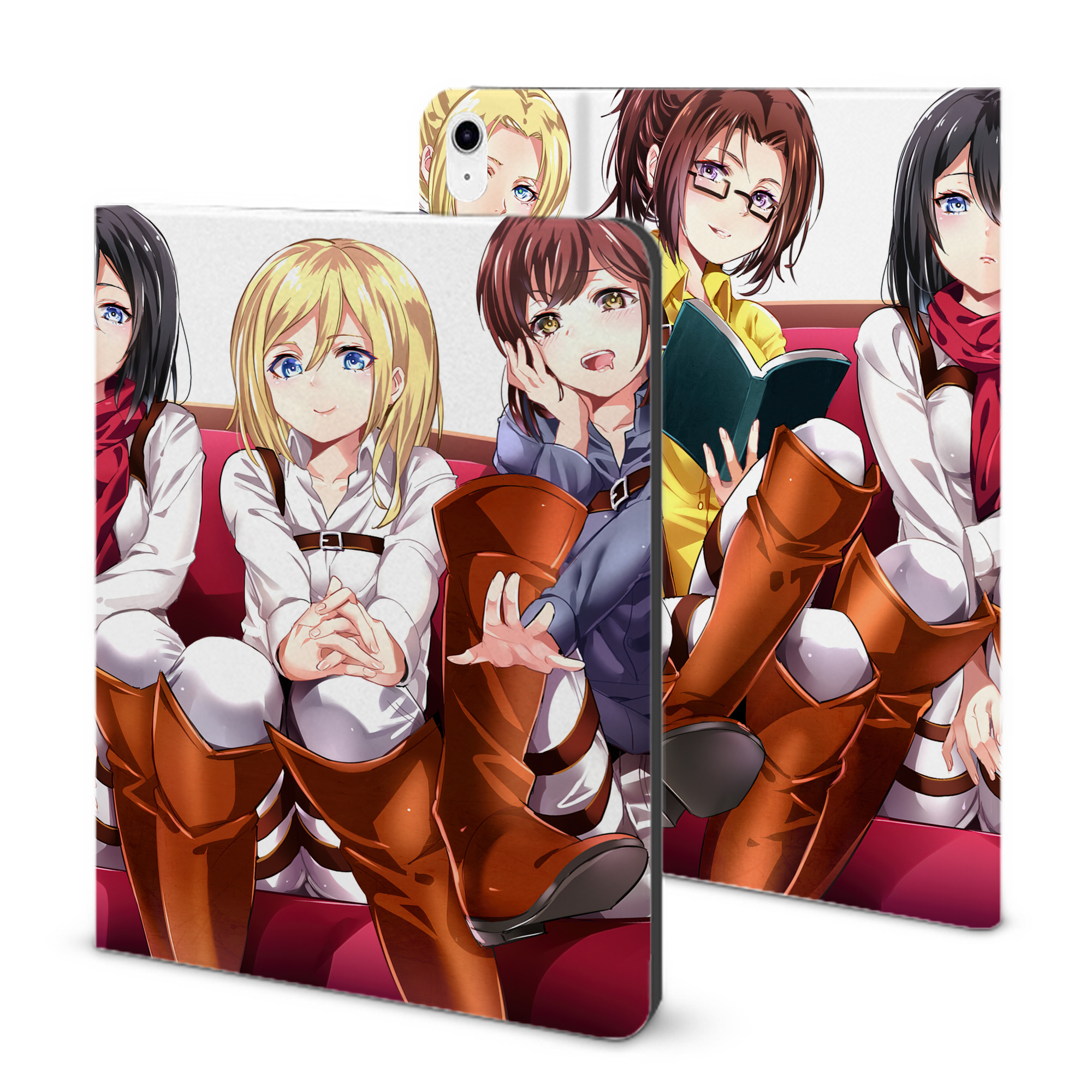 （画像用） 進撃の巨人 Attack on Titan IPad ケース ブック型 PUレザー TPU 耐衝撃 軽量 薄型 ペン収納なし 全面保護 IPad 各モデル対応